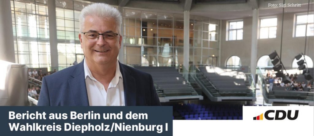Aktuelles aus Berlin und dem Wahlkreis – MdB Axel Knoerig informiert